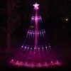 Smart Waterfall LED Strings RGB Christmas Fairy Light 9x2.8m Bluetooth App Water Flow String Light With Star Outdoor Garden Tree Garland