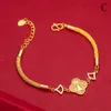 Boutique Little Bell Lady Bracelet Chain Perfect 18k Yellow Gold Filled Versatile Golden Lock Wrist-Bracelet Jewelry