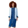 بدلات نسائية نورا تويبس 2022 الربيع أزياء Blue Blazer Women Ol Long Sleeve Workwear Coat Coath Office Ladies Cardigan Outwears