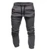 Men's Pants Men's Youth Casual Long Trousers Solid Color Tie Rope Elastic Sports Baggy Overalls European And American