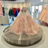 فساتين Quinceanera Sparkly مع التفاف ثلاثية الأبعاد زهرة الحلوة 16 لباس بريق الأميرة Teen Girls Pageant Vestidos de 15 Anos