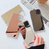 مرآة المكياج الحالات الوقائية الذهبية الفاخرة لجهاز iPhone 15 14 13 12 11 Pro Max 13Pro Corpro Corper Soft Shockproof Cover NovationCase 350pcs