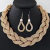 Necklace Earrings Set Vintage Women's Boho Braided Jewelry Color Chain Twist Spray Paint Choker & Banquet Party