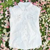 Chemisiers pour femmes Japon Liz Lisa Chemisier rayé en coton avec poche à nœud Chemises sans manches
