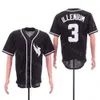 College Baseball Wears Custom Uomo Donna Gioventù Bambini 3 ILLENIUM Jersey Bianco Nero Cucito Girocollo Maglie da baseball Economici Mix Ordine Taglia S-4XL