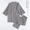 Mäns Sleepwear 2022 Spring Autumn Men Japanese Pyjamas Set Male Cotton Spa Robe For Boxer Kimono Robes Home Hombre Clothes