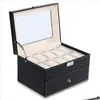 Watch Boxes Cases Sikai New 20 Grid Slots Watch Box For Jewelry Organizer Display Storage Gift Case Leather Square D Dhbcd