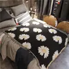Blankets Daisy Flower European Knitted Line Blanket Throw Cotton Printed Sofa Dust Cover Bedding Air Conditioning