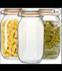 Food Savers Jars 34oz luchtdichte glas inkooppotten met lekbestendige rubberen pakking en clip topdeksels perfect voor het opbergen van koffiesuikermeel of snoep