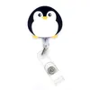 Key Rings New Cartoon Acrylic Cute Penguin Retractable Badge Reel Student Nurse Hospital Exhibition Enfermera Name Card Id Chest Dro Smtbq
