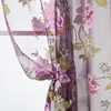 Zasłony tiulowe zasłony do salonu kwiatowy okno Sheer sypialnia fioletowy kwiat niestandardowy rozmiar