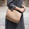 Sacs de soirée Sac de tissu de seau littéraire rétro simple coton lin épaule femmes cylindrique loisirs messager