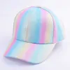 Snapbacks times 2-8 Clumsy Lke Gorras de béisbol para niños Boy Girls Pter Hats Shiny Rainbow Striped Lid Heart Pattern L221028