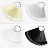 False Nails Clear Nature Black Tips For Nail Art Display Oval Fan Style Swatch Polish Stand Practice Manicure Tools228N