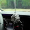 Decorazioni interne blingbling specchietto retrovisore sfera ornamento strass auto veicolo ciondolo auto