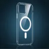 Magsoge Fundas de teléfono magnéticas de acrílico transparente transparente a prueba de golpes para iPhone 14 13 12 11 Pro Max Mini XR XS X 8 7 Plus Cargador Magsafe compatible