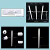 Permanent Makeup Needles Tips Top Quality 50Pcs Permanent Makeup White Disposable Microblading Pens With 7/12/14/17/18U Pins Needl Dhspq