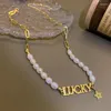 Choker Mode Brief Perle Halskette Für Frauen Persönlichkeit Schlüsselbein Kette Anhänger Trendy Charme Hals Schmuck Mädchen Geschenke