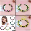 Decorative Flowers Wreaths Adjustable Handmade Fabric Wreath Head Wear Wedding Decoration Flower Crown Bride Hair Accessories Wrea Dhwpn