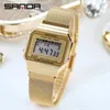 ساعة Wristwatches Women Digital Watches Lady for Rose Gold Fashion Watch Display Calendar Display 2022 Hose Clocks