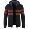 Vestes pour hommes manteau hommes hiver polaire chaud cardigan à fermeture éclair à capuche laine tricoté pull veste décontractée beaux vêtements