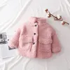 Płaszcz moda dziewczynka chłopiec zima kurtka grube jagnięce wełniane niemowlę dziecięce dziecko ciepłe owce jak bawełna 1-8y 221107