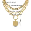 Anhänger Halsketten Mode Kette Choker Schichten Lange Twist Form Gold Farbe Halskette Flach Für Frauen Schmuck