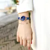 Mujeres de pulsera Megir Women Fashion Quartz Blue Watch Lady Leather Watchband de alta calidad Regalo impermeable informal de pulsera para esposa 2022