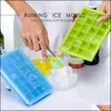 Ice Cream Tools 24 Sile Ice Cube Tray met deksel Mold Food Grade Whisky Cocktail Drink Chocolade Cream Maker Party Bar Drop levering DHEGP