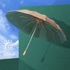 Paraplyer stora 16 benguldgummi solskydd paraply manuell vikbar solskyddsmedel UV vindtät paraply för kvinnor soligt och regnigt paraply