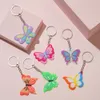 Fashion Accessories Butterfly Keychains Cartoon PVC Keychain Pendant Christmas Gift Key Chain Keyring