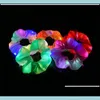 Acessórios para cabelos LED Bandas de cabelo luminosas Scrunchies Women Girls Headwear Corda simples Ringos de pulseira Acessórios de borracha 20pcs gota dhrb4