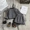 Set di abbigliamento Autunno Ragazze Plaid Set Inverno Moda per bambini Maglione Bambino Due pezzi Bambini Manica lunga Abbigliamento casual Abbigliamento 221028