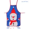 Christmas Decorations Cartoon Apron 7 Styles Santa Claus Noel Elk Elf Snowman Kids Favor Kitchen Custom Merry Decor