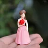 Dekoracyjne figurki Baiufor miłośnicy romantyczna para figurka ślub Miniatury panna młoda i pano terrarium wróżka w ogrodzie pojazd