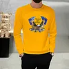 Felpe da uomo nuove di stile invernale invernale di tendenza Logo del marchio Ricamo Design Pullover Casual Personalità di lusso O-Collo Felpe con cappuccio a maniche lunghe per ragazzi Giallo Nero M-4XL