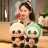 23-45cm Lovely Panda Holding Fruit Plush Toys Kawaii Panda Dolls Farcito Morbido Cuscino Animale Cartone Animato Regalo Di Compleanno per Bambino