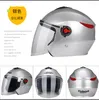 Motorcykelhj￤lmar H￶gkvalitativ elektrisk cykelhj￤lm ￖppet ansikte Dual Lens Visors m￤n Kvinnor Summer Scooter Motorcykel