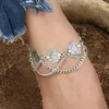 Fußkettchen 2022 für Frauen Boho Schmuck Metall Quaste Fuß Kette Knöchel Armband Bohemian Sandalen Strand Zubehör