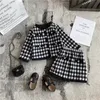 Ensembles de vêtements Automne Filles Plaid Set Hiver Pull de mode pour enfants Enfant en bas âge deux pièces enfants à manches longues vêtements décontractés 221028