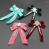 Hårklipp netto rött modetemperament Rhinestone Flower Bow Tassel Hairpin Street Shooting Dance Personlighet 705