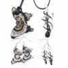 6 Set verschiedene Formen Murano Glas Halskette Ohrringe Set für Frauen Schmetterling Sterne Seestern Spirale Wassertropfen