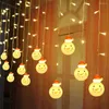 Strings 3,5m 96leds Christmas Snowman Cortina Icelic String Janela leve Luzes de fada para ano de casamento Decoração de festa de férias