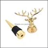 Bar Tools Stainless Steel Deer Stag Head Wine Pourer Unique Bottle Stoppers Aerators Bar Tools Christmas Stopper Drop Delivery 2022 Dhzmc