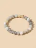 Strand rttooas mala armband för kvinnor 8mm natursten matt amazonite bönpärlor meditation yoga smycken bijoux