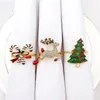 Anneaux de serviette Bague de Noël créative Arbre de Noël Jingling Bell Santa Claus Béquille Elk Bonhomme de neige Joyeux 2022 Fournitures Drop Livraison Smtha