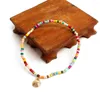 Anklets bohemia turkosa skalpärlor fotarmband för kvinnor handgjorda trendiga guldfärgkedja boho sommarstrandflickan smycken gåva
