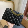 Lady Chain Becky Shoulder Bag Leather Quilted Overstiching Designer Hardware Gold Buckle Flap Magnetic Snap Closure Crossbody Sandwich Zipper Bag Purse