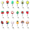 Key Rings Nieuwe Sile schattige vruchten versterking bloemen intrekbare badge reel student verpleegkundige tentoonstelling Enfermera naam kaart ID kist drop levering smtaz