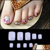 False Nails Wholesale 500 PCS 자연 /흰색 /투명 아크릴 허위 가짜 인공 발가락 손톱 네일 아트 장식용 팁 Shippi DHPFK